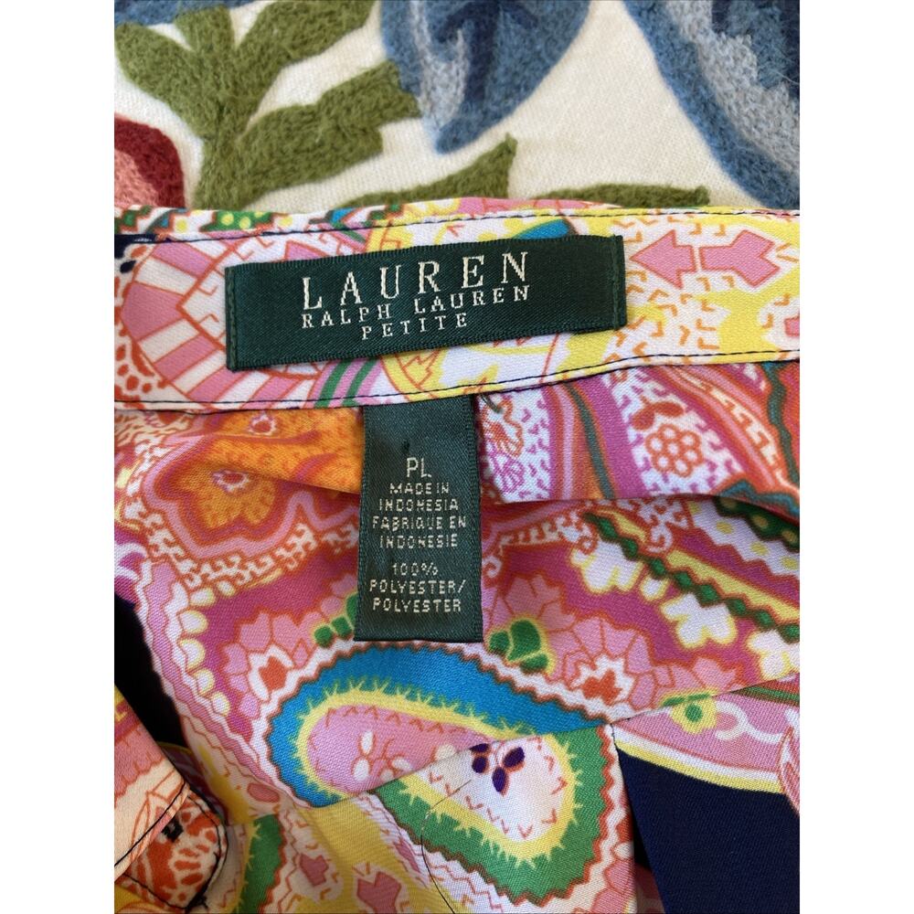Lauren Ralph LP Colorful Paisley Pattern Long Sleeve Popover Old Money Classic - Picture 6 of 11